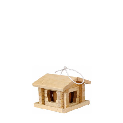 Bird Feeder Classic Loghouse, small, natural — white 1x1