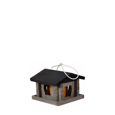Bird Feeder Classic Loghouse, small, gray — white 1x1