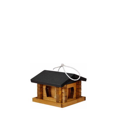 Bird Feeder Classic Loghouse, small, nordic brown — white 1x1