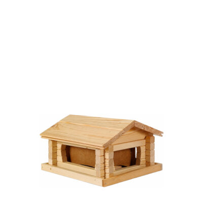 Bird Feeder Classic Loghouse, medium, natural — white 1x1