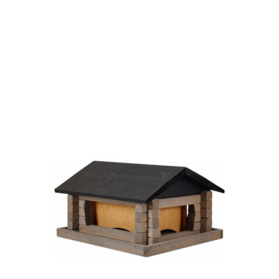 Bird Feeder Classic Loghouse, medium, gray — white 1x1