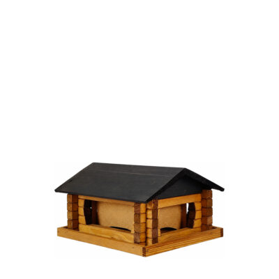 Bird Feeder Classic Loghouse, medium, nordic brown — white 1x1
