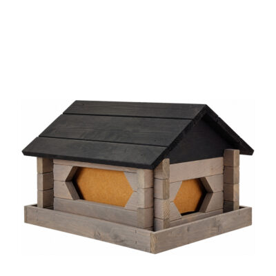Bird Feeder Classic Loghouse, extra large, gray — white 1x1