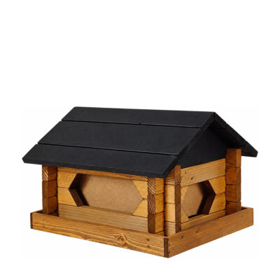 Bird Feeder Classic Loghouse, extra large, nordic brown — white 1x1