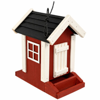 Bird feeder, red — white 1x1