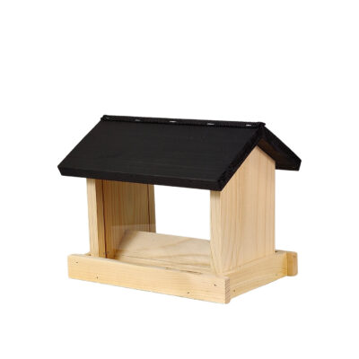 Bird feeder two sided with plexi glass, openable black roof — white 1x1