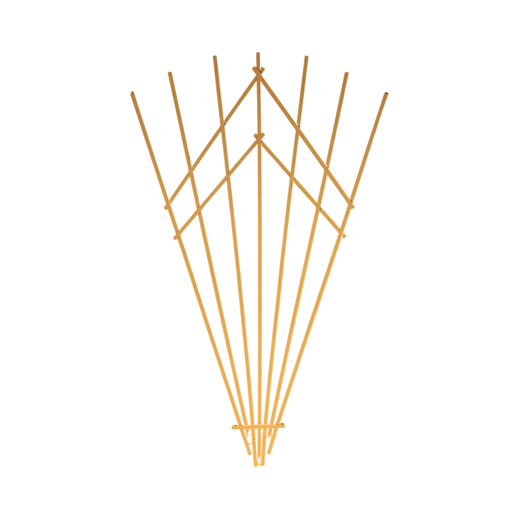 Folding wooden fan-shaped flower trellis, large, yellow, size 100 x 200 cm — white 1x1